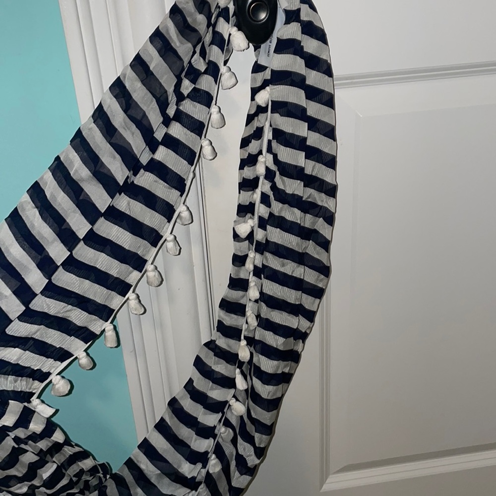 Navy and White J. Crew Infinity Scarf